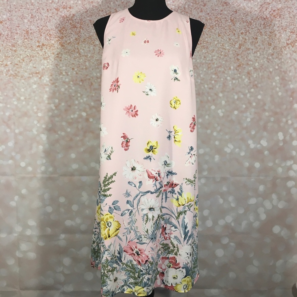 Loft Pink Floral Shift Dress